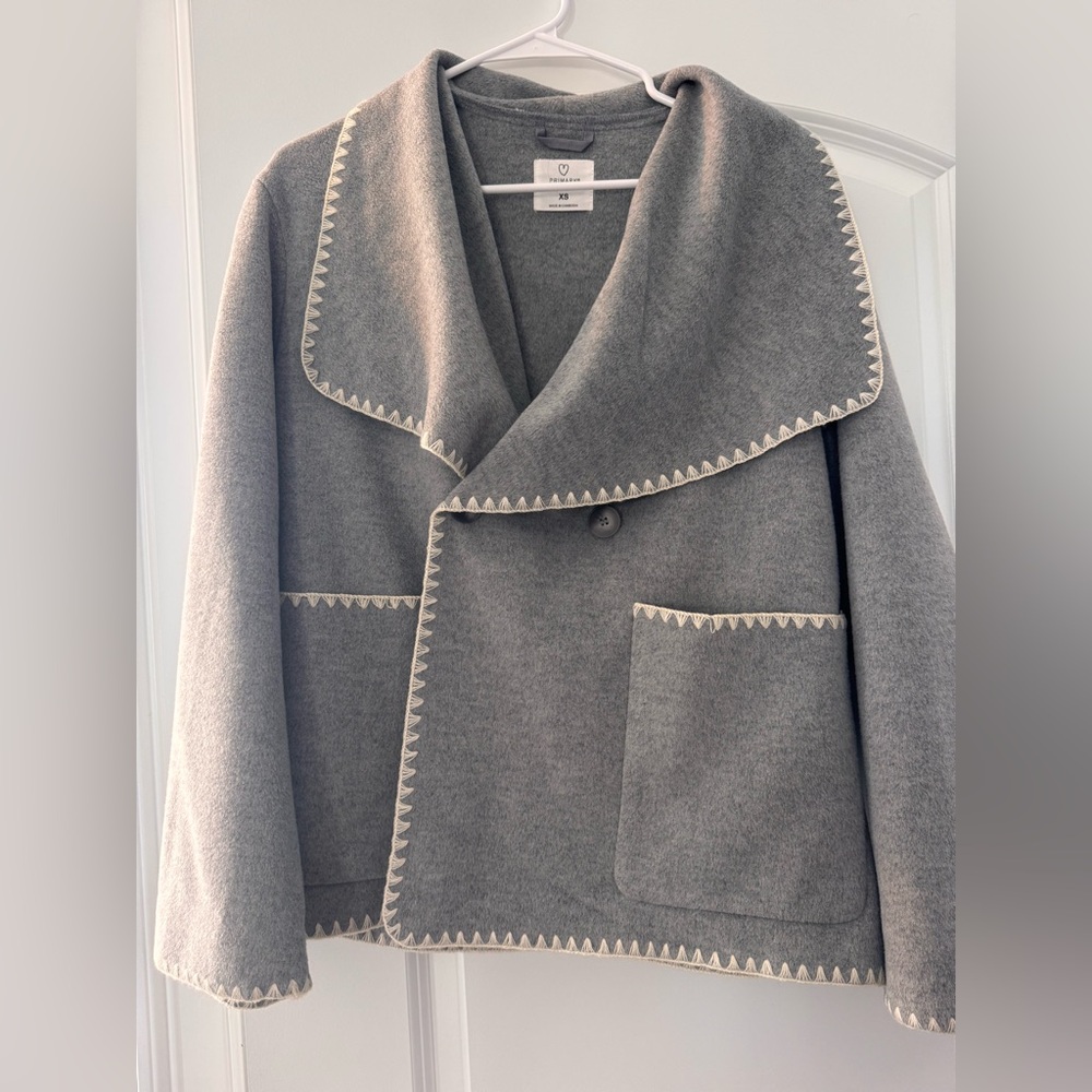 Primark Gray Jacket with White Accents